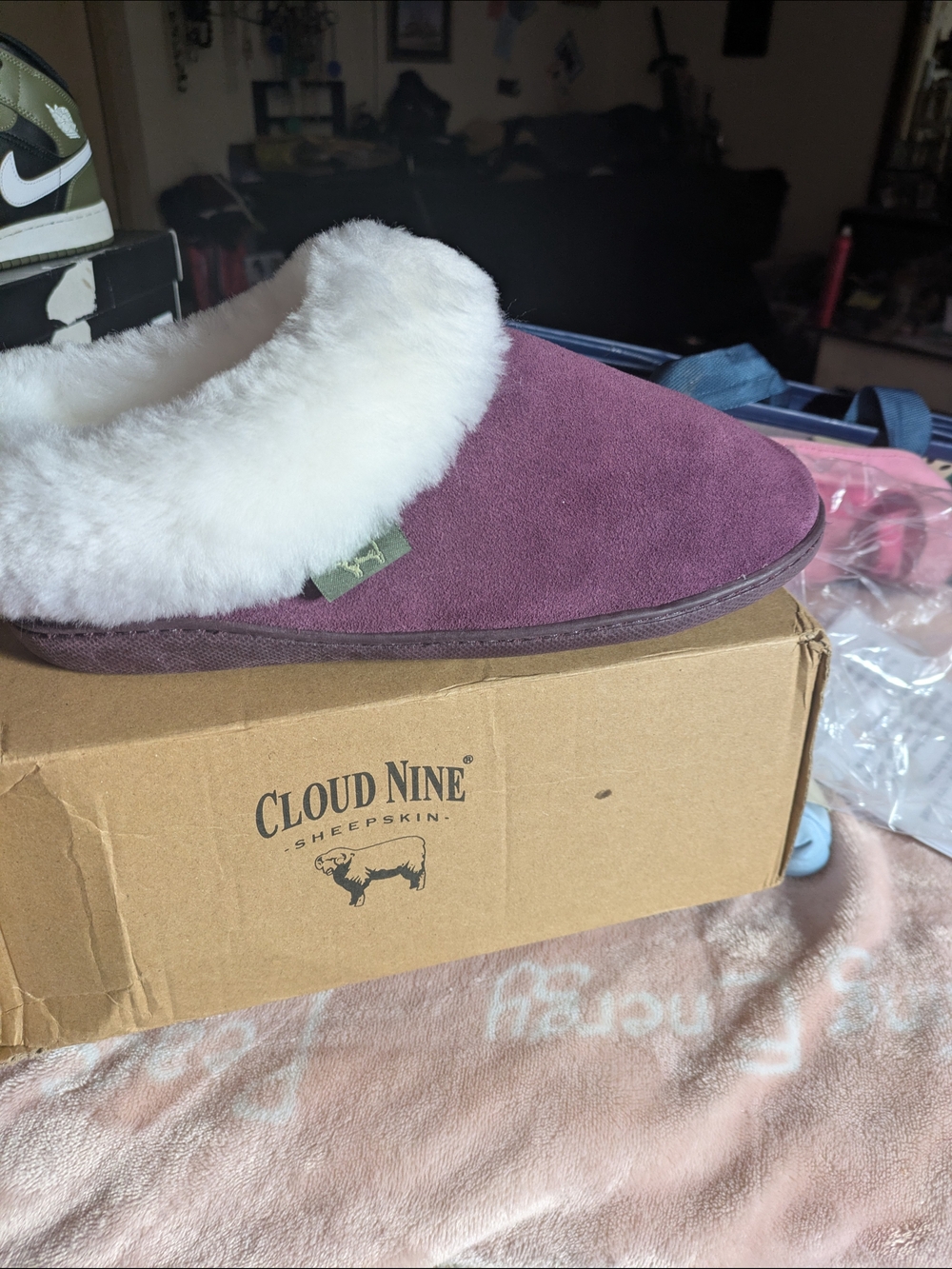 Cloud Nine Women's Sheepskin Lined Slippers - Plum